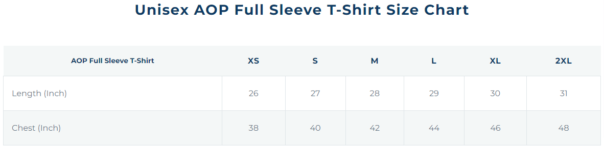 All Over Printed Full Sleeve T-Shirt with and dropshipping