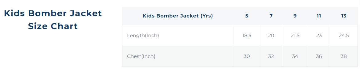 Kids Bomber Jacket - Dropshipping